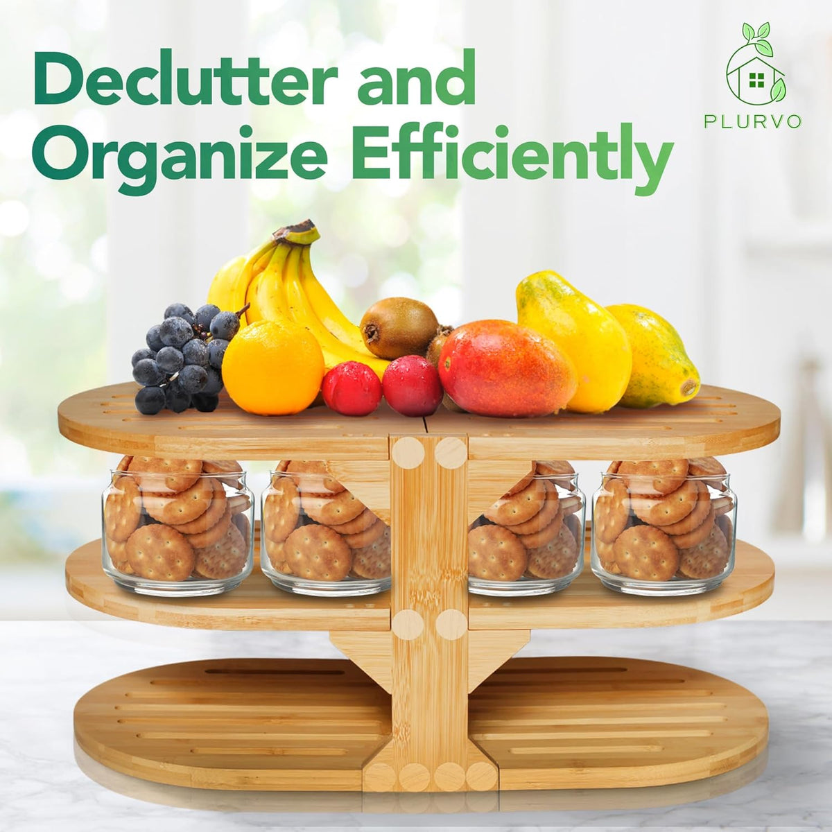 6-Tier Bamboo Plate Organizer L505