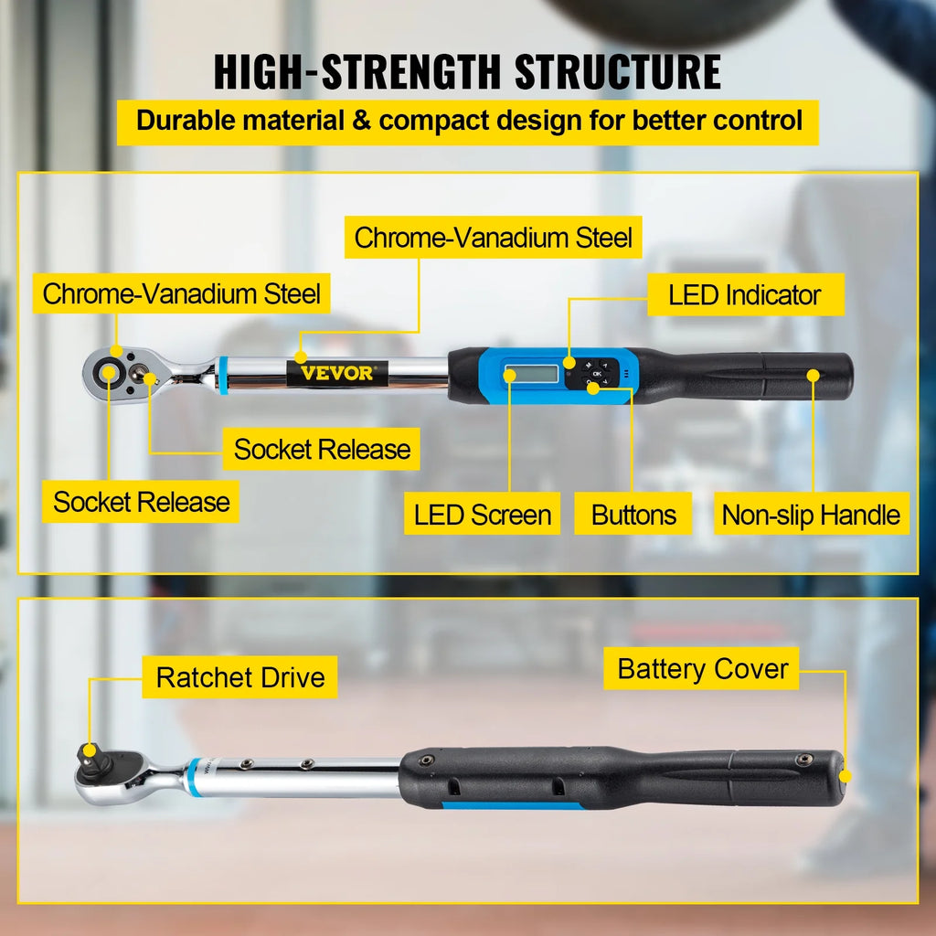 1/2" Drive Digital Torque Wrench with LED Display and Case I82404