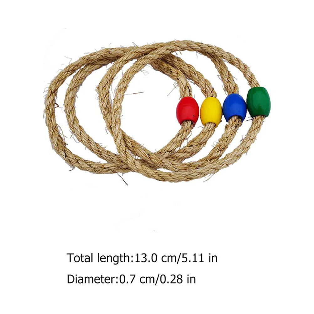 50 PCS Natural Rope Throwing Toss Rings Toy A1799