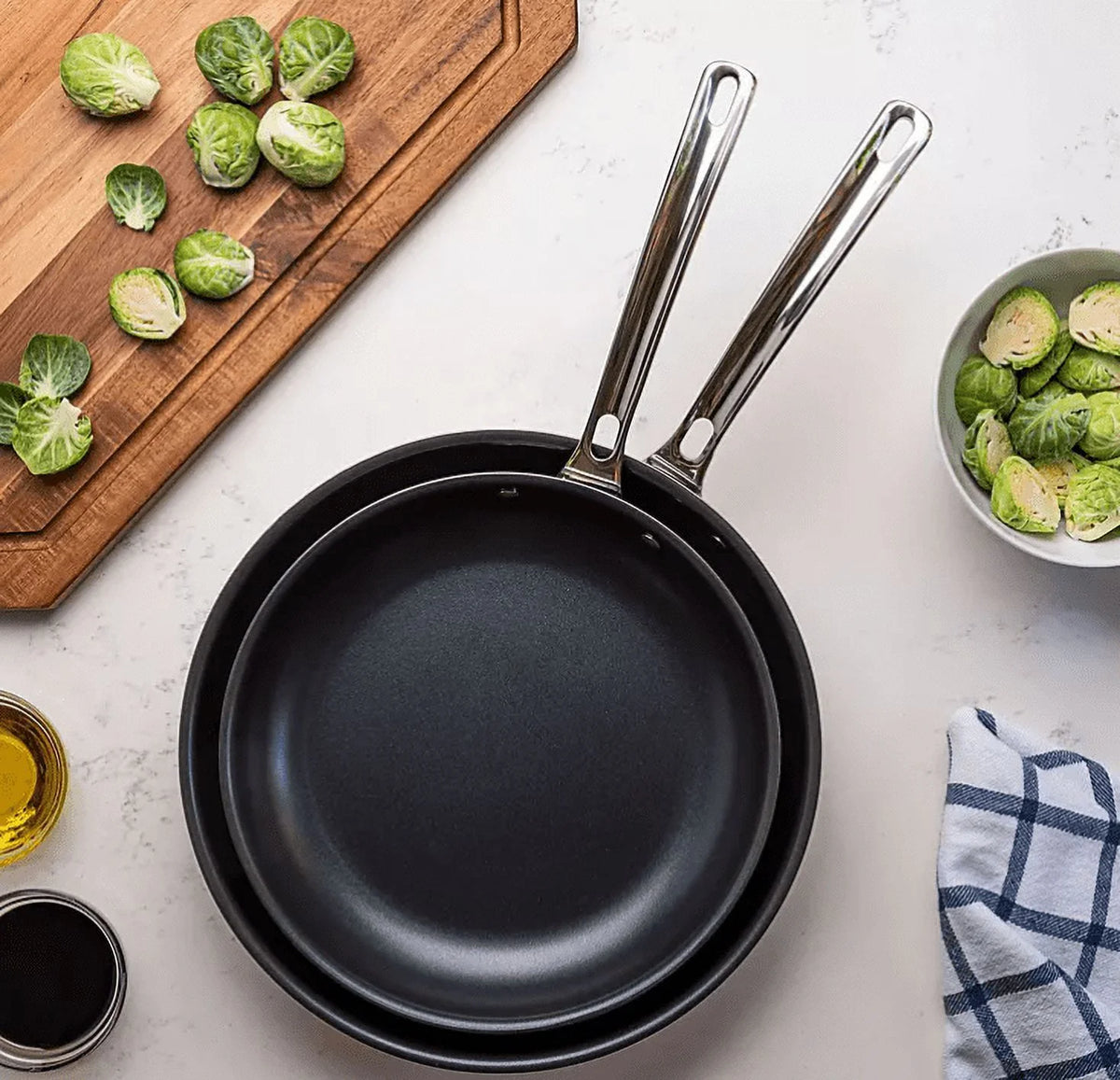 3-Ply 2-Piece Stainless Steel Nonstick Fry Pan Set V3485