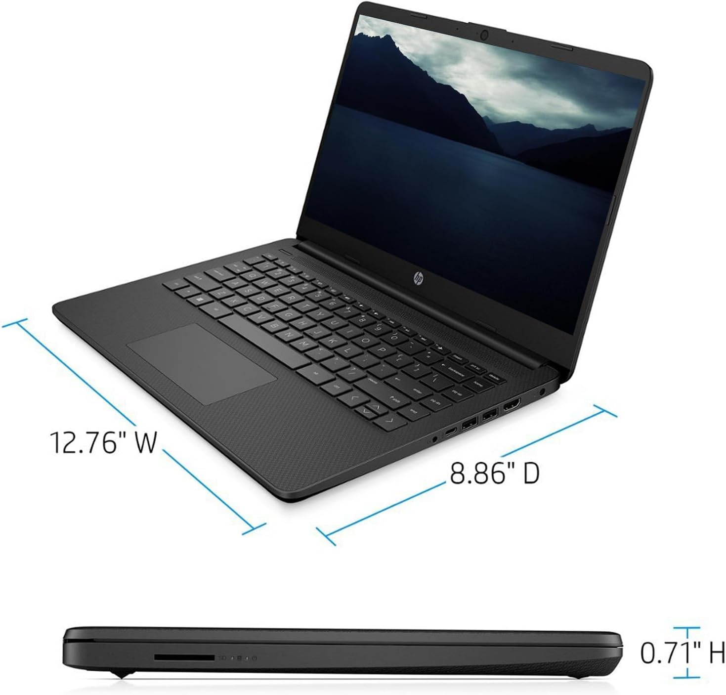 14'' HD Intel Celeron N4120 8GB RAM 320GB Windows 11 Black Laptop D4410