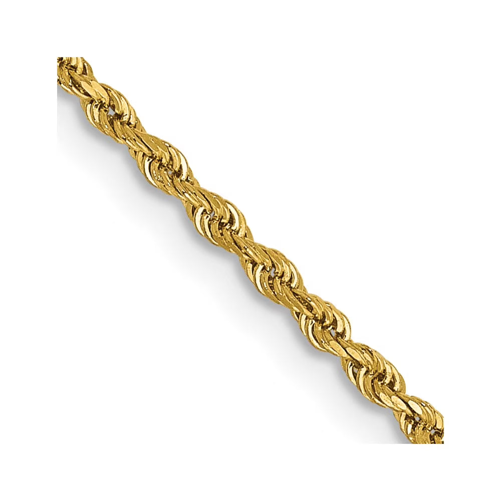 14K 14 inch 1.5mm Diamond-cut Rope Chain with Lobster Clasp C55272