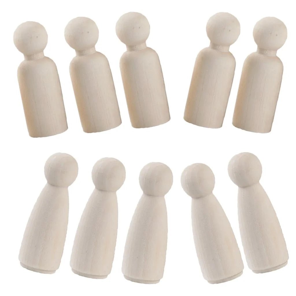 10pcs Wooden Peg Doll Body O965469
