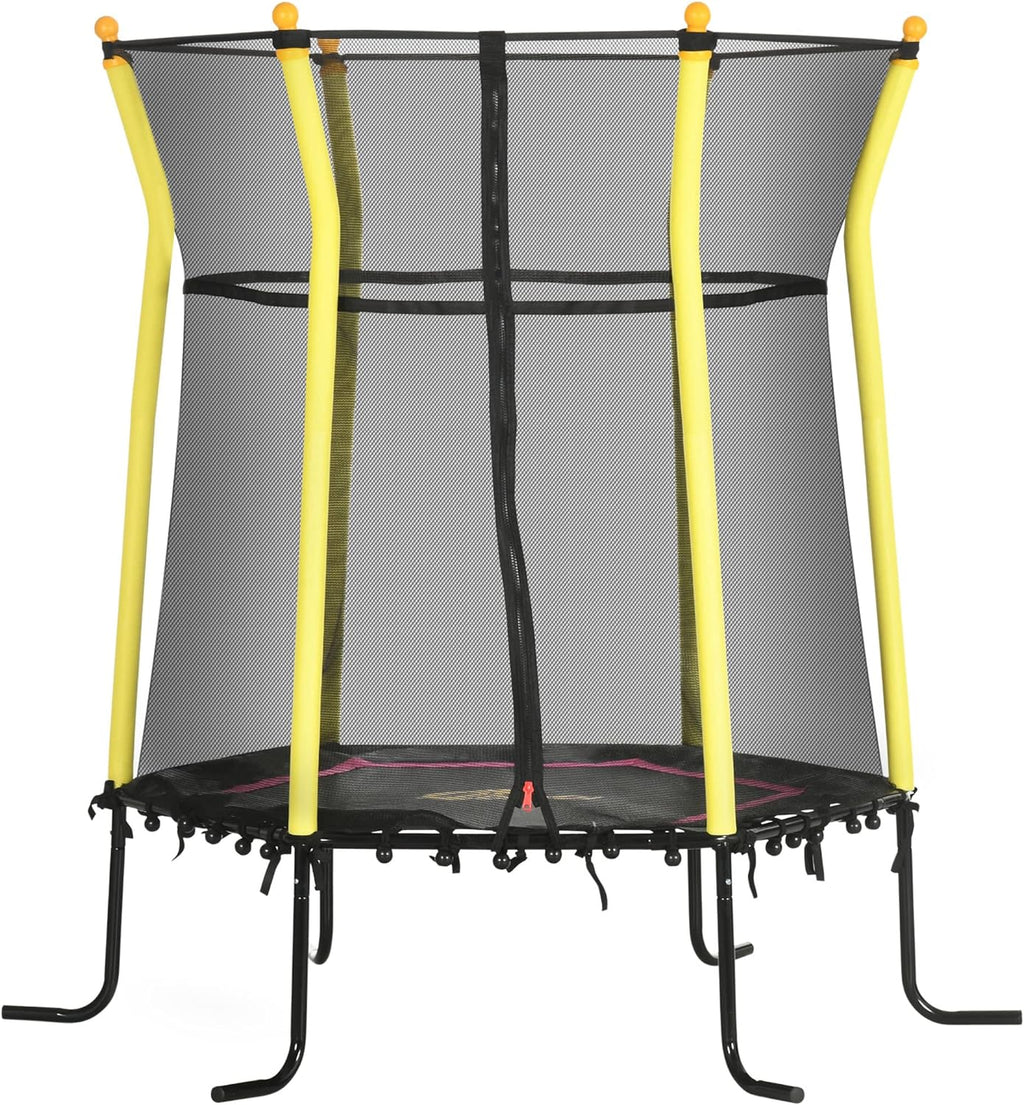 Kids Small Trampoline With Enclosure, Springfree Toddler Trampoline With Net, Black I931741