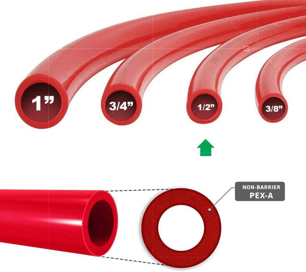1/2 Inch X 300 Ft Red Non-Barrier Pex Tube Coil L210