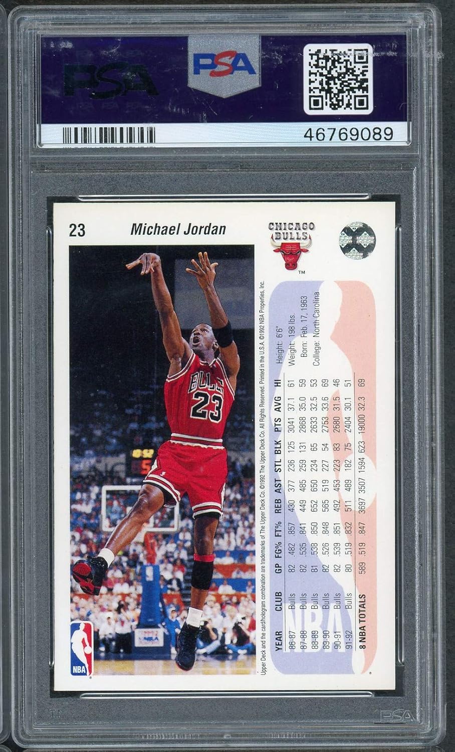 1992 Upper Deck Basketball Card #23 Graded PSA 9 MINT D94244