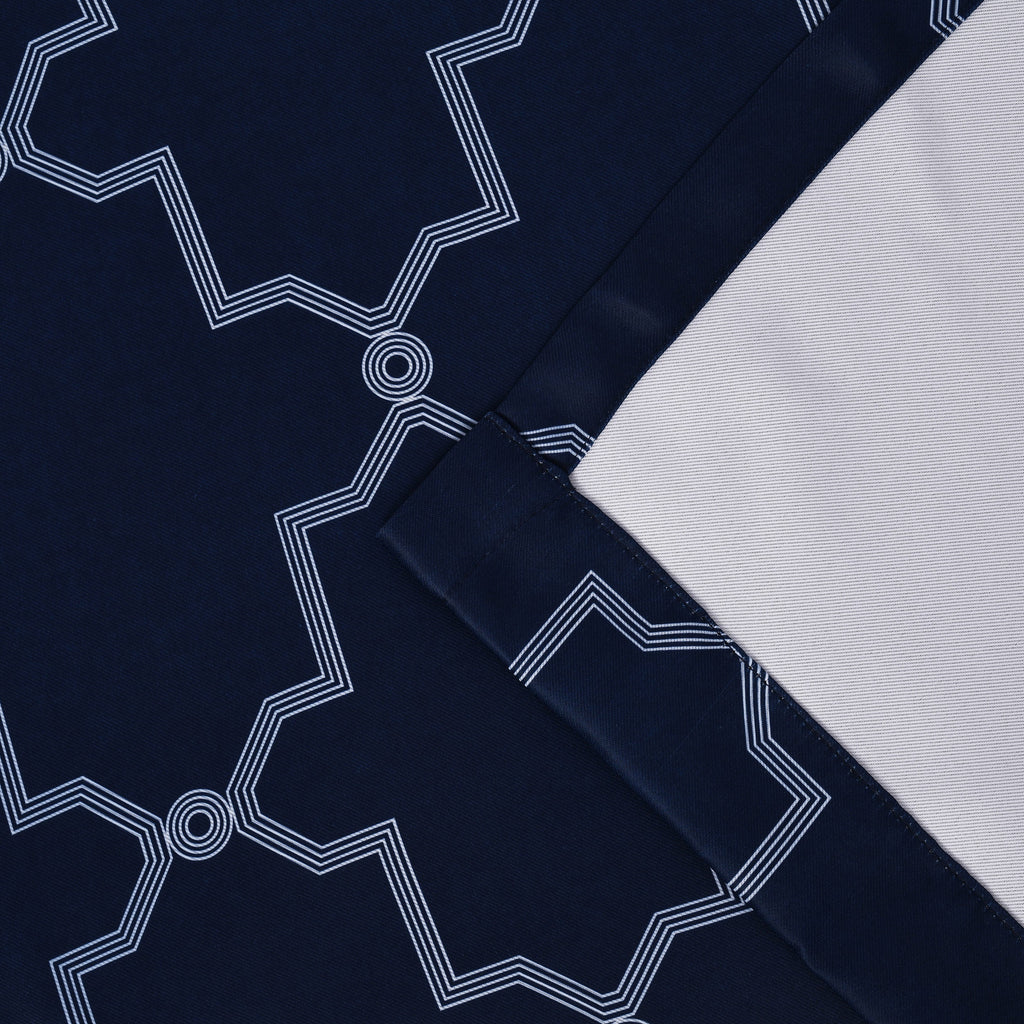 Navy Blue Blackout Grommet Curtain Set Of 2 J105508