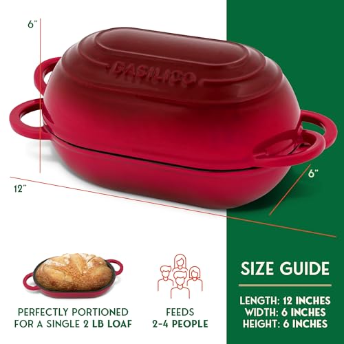 Blue 2 Qt Enameled Cast Iron Bread Oven with Lid X724633