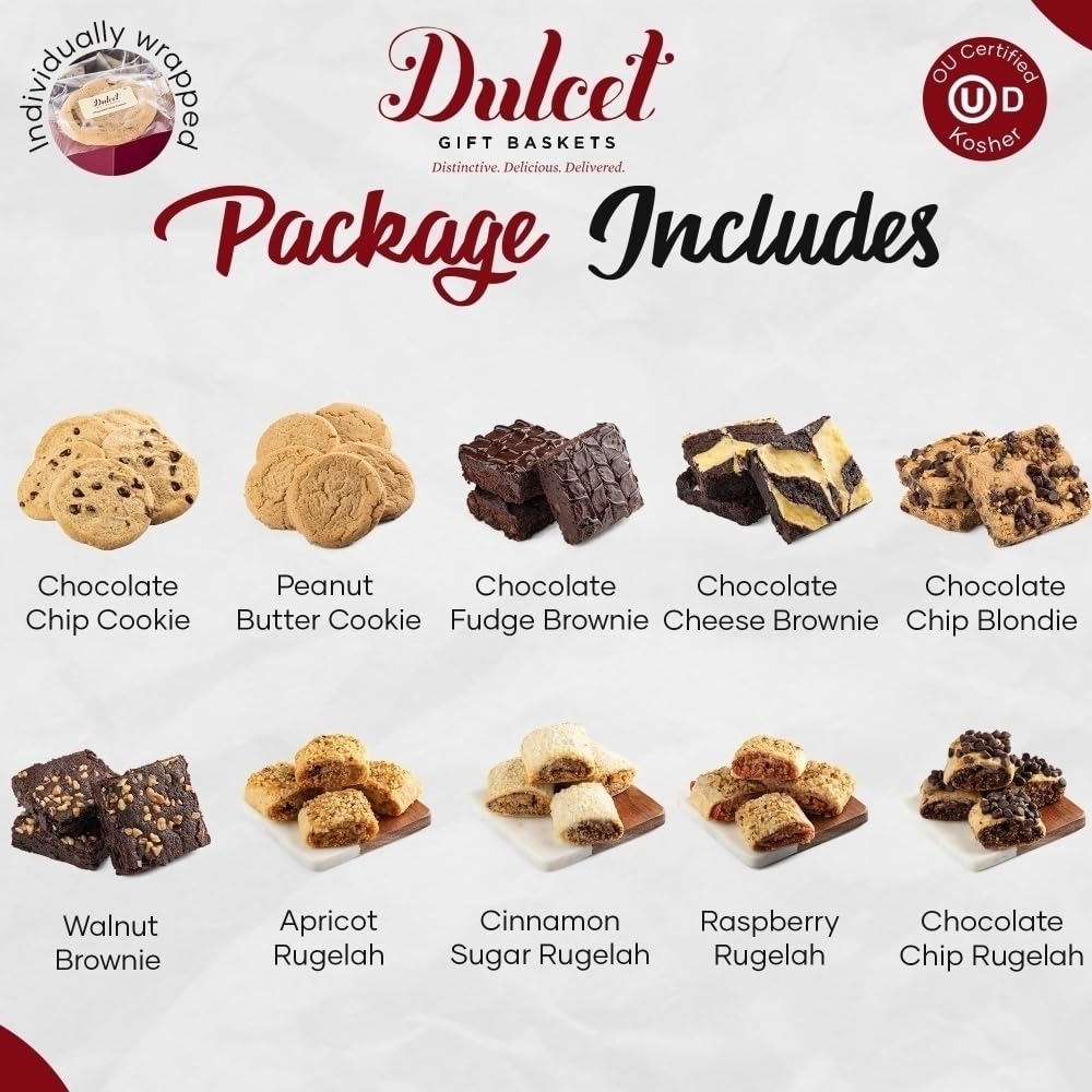 Classic Bakery Kraft Box - Soft Bite Cookies, Chocolate Fudge Brownies, Flaky Filled Rugelah M653