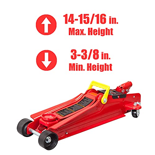 1.5 Ton Hydraulic Trolley Floor Jack with Carrying Case, Black N229494
