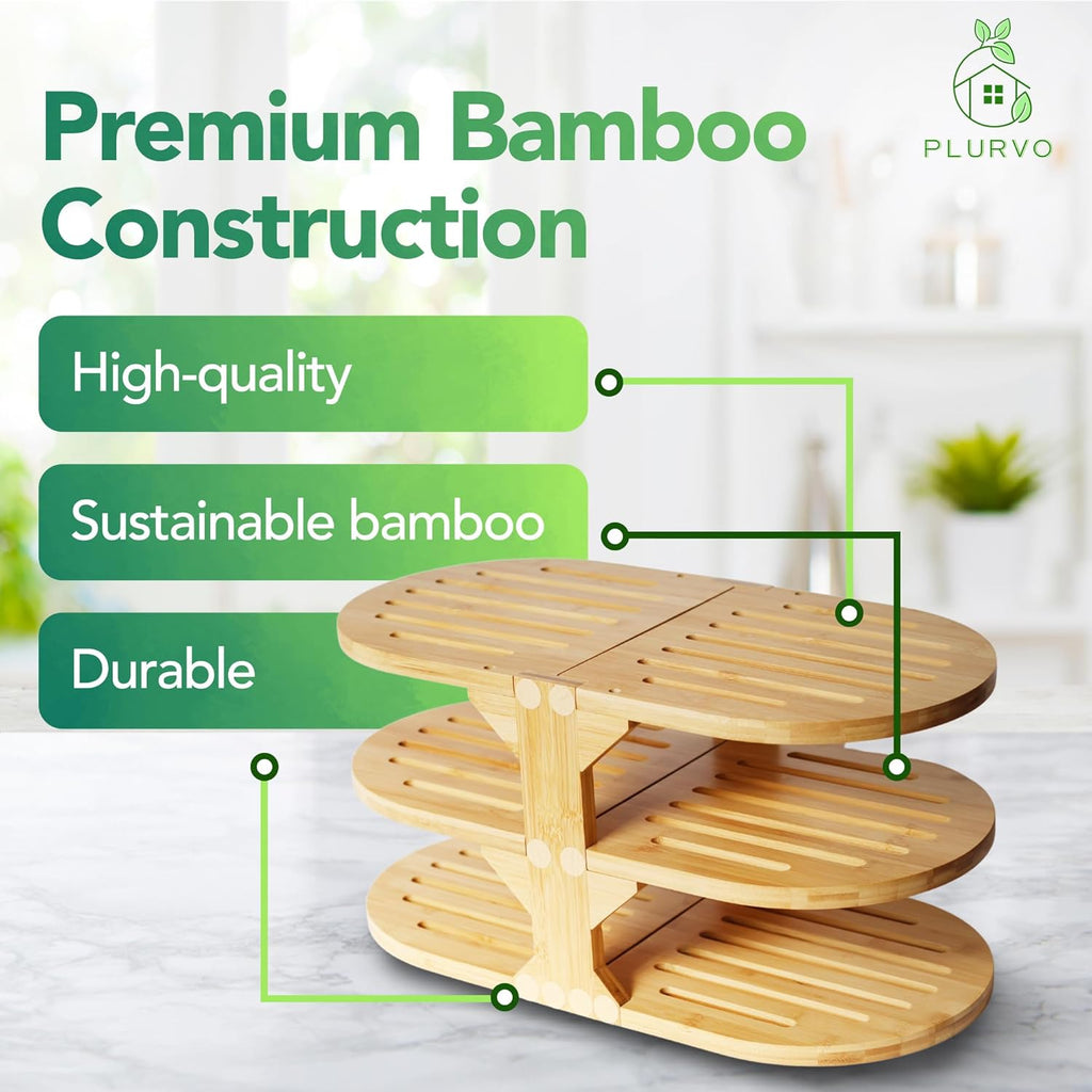 6-Tier Bamboo Plate Organizer L505
