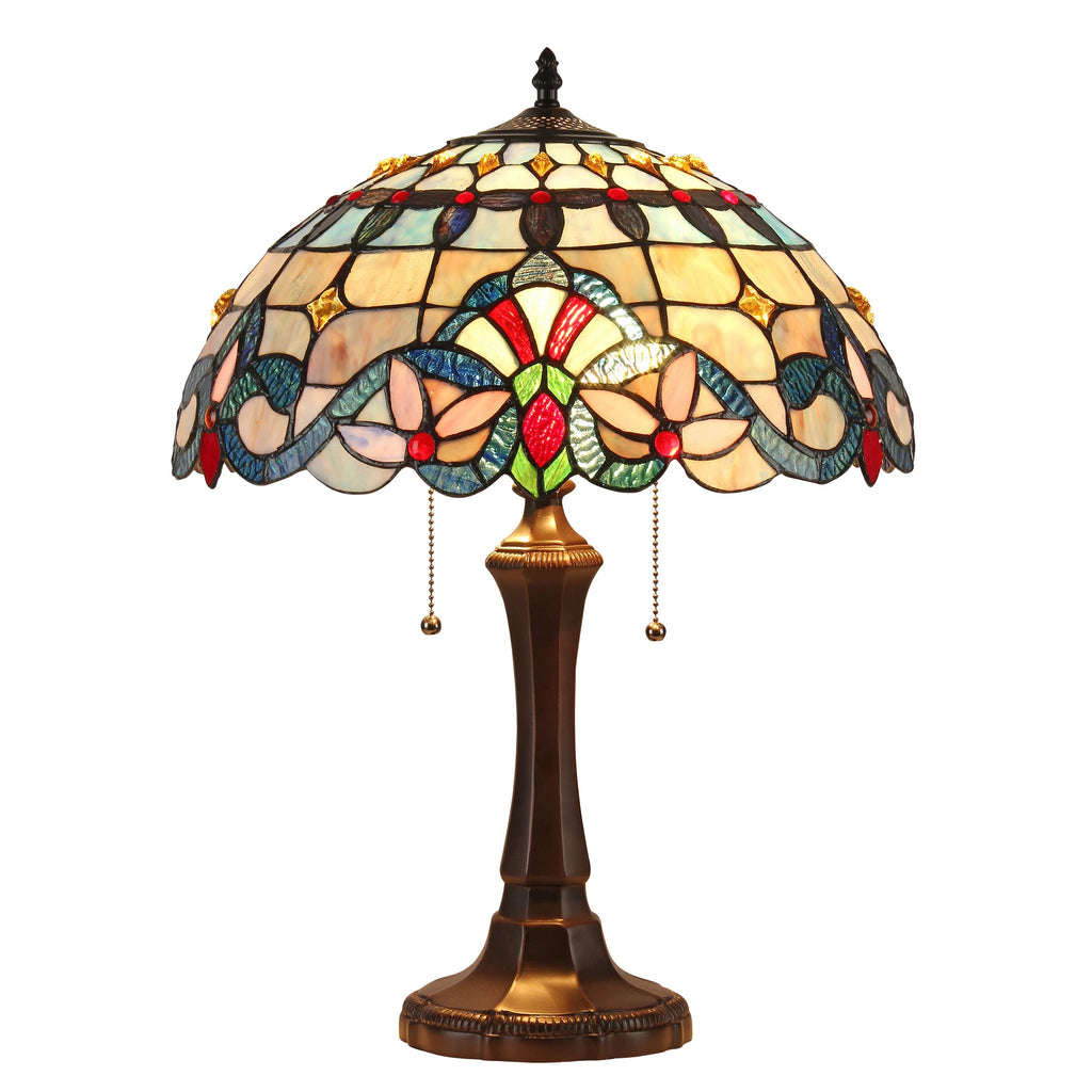 Tiffany-Style 2 Light Victorian Table Lamp 16" Shade P245878