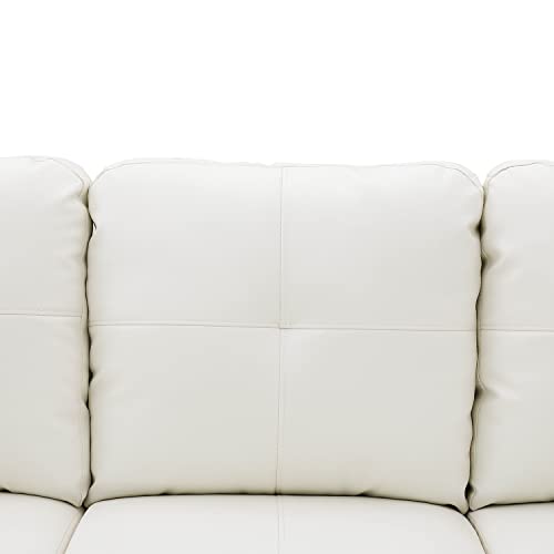 Red Linen L Shaped Sectional Couch with Chaise Ottoman A285295
