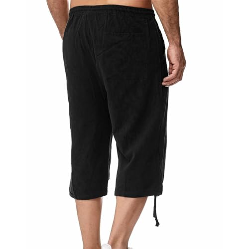 Men Cotton Linen Capri Pants L2177