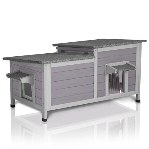 Large Space Insulated Weatherproof Outdoor Cat House L2737
