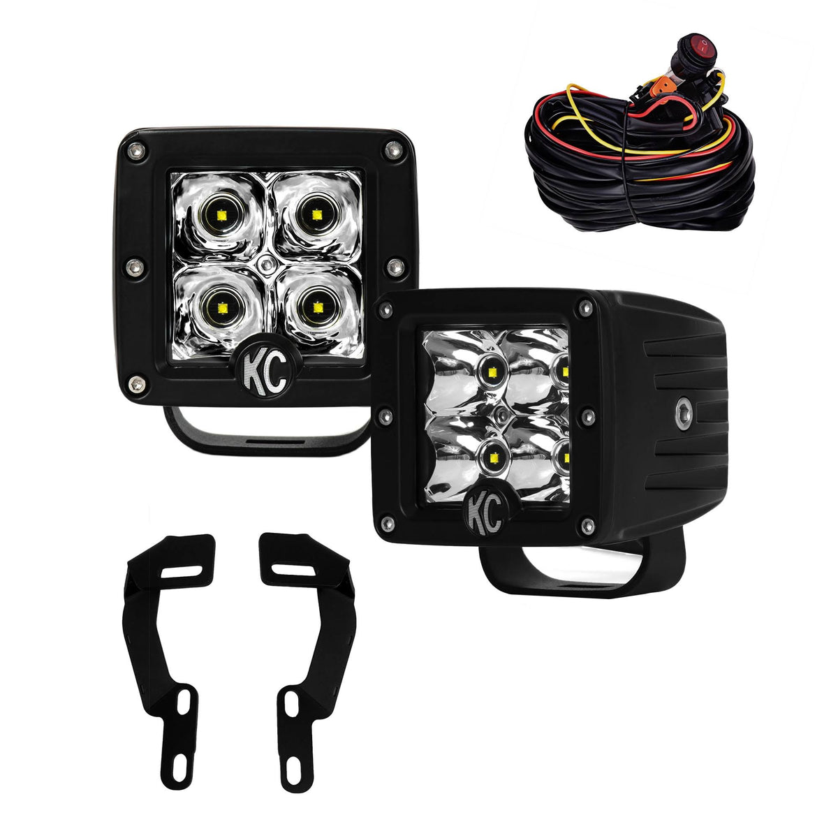 05-15 Toyota Tacoma Pillar/Ditch Mount Light Kit with 3in LED Spot Beam Lights S1992