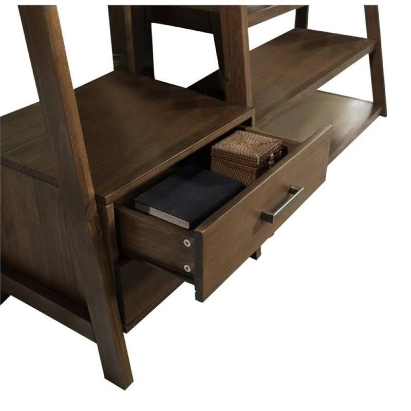 4 Shelf Ladder Bookcase in Saddle Brown W61629