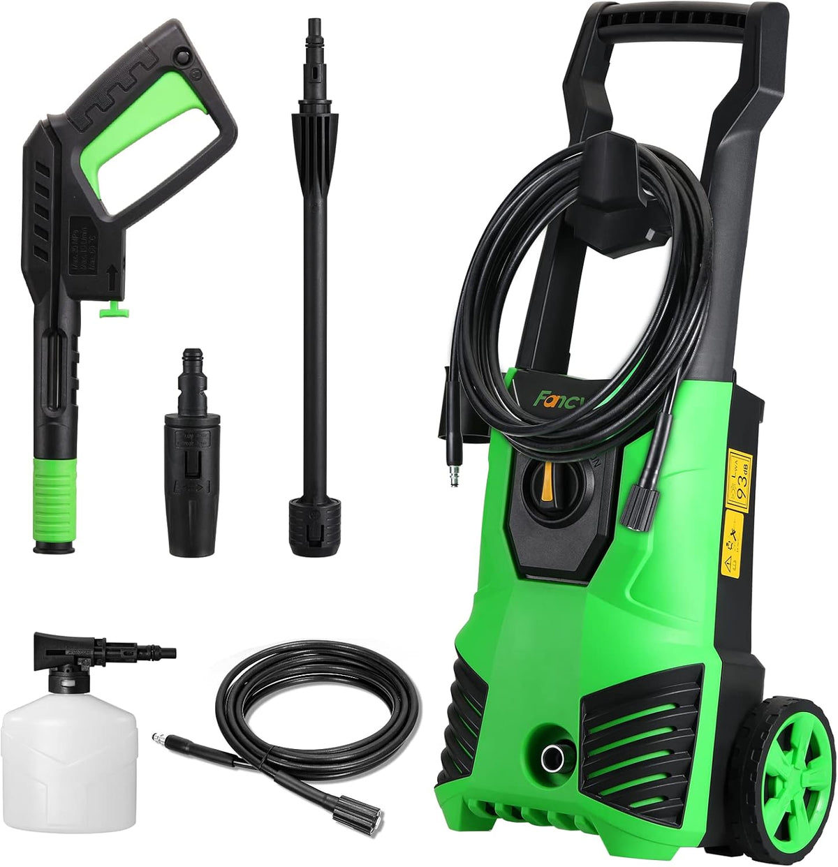 Electric High Pressure Washer, 1.9 GPM, 35ft Hose, 20ft Pressure Hose P72436