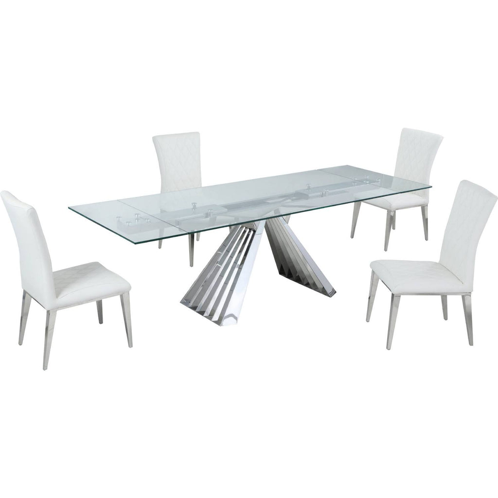 White Quilted Side Chair Set of 2 C925