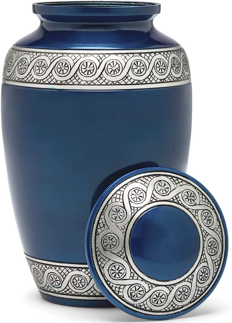 Blue Velvet Bag Adult Cremation Urn D49305