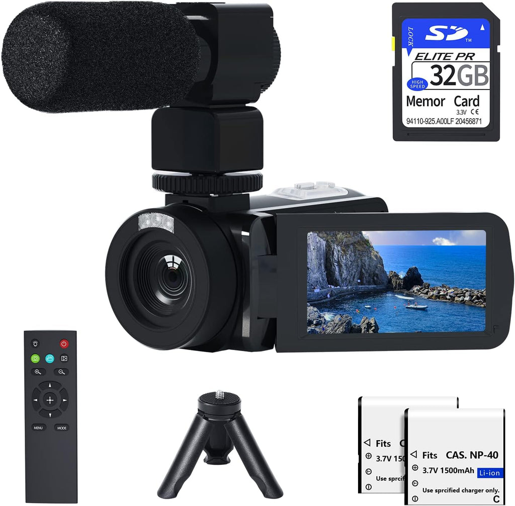 1080P 30FPS Video Camera Camcorder with SD Card IR Night Vision Touch Screen W653136