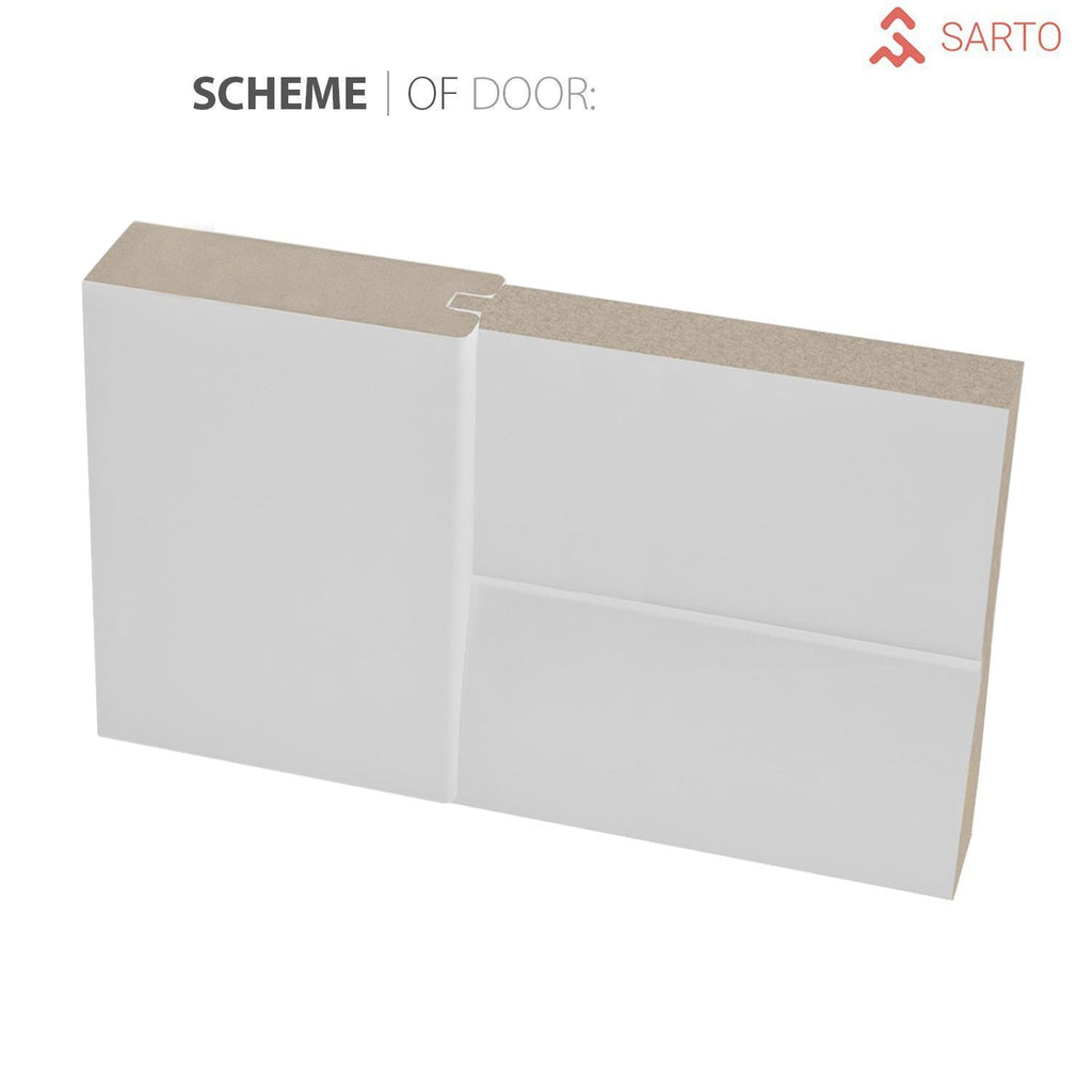 White Silk Frosted Glass Solid Wood Double Pocket Doors with Frames B169