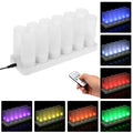 Set of 12 Rechargeable LED Flameless Tealight Candles with Remote Control J48518