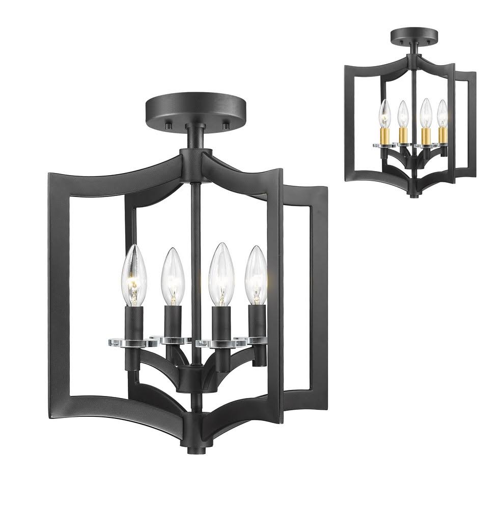 4 Light Semi-Flush Mount Brushed Nickel G3266