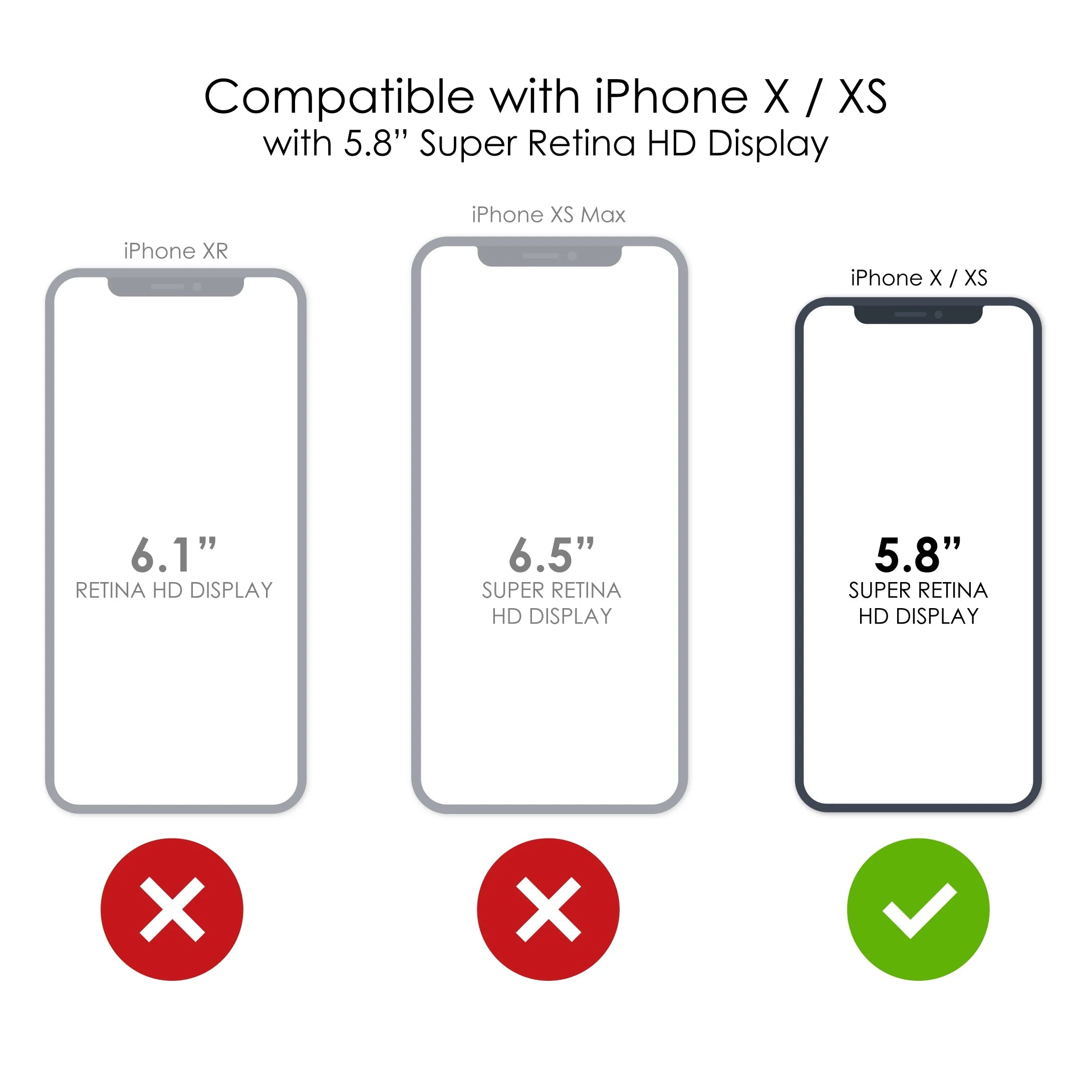 Clear Shockproof Hybrid Case for iPhone X / XS with TPU Bumper Acrylic Back Tempered Glass Screen Protector O8863