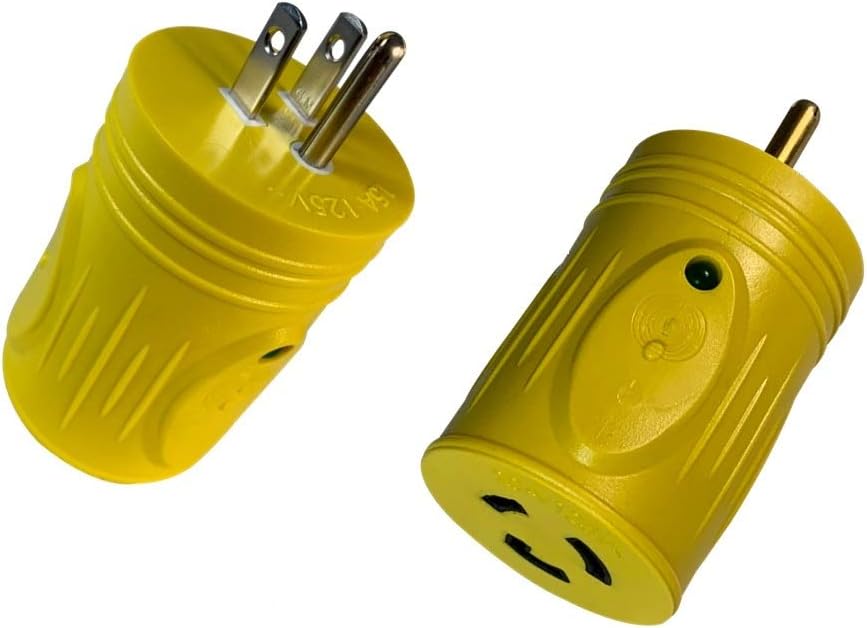 15Amp Male 5-15P to 20 Amp Lock Female L5-20R Adapter Pack of 2 B84936