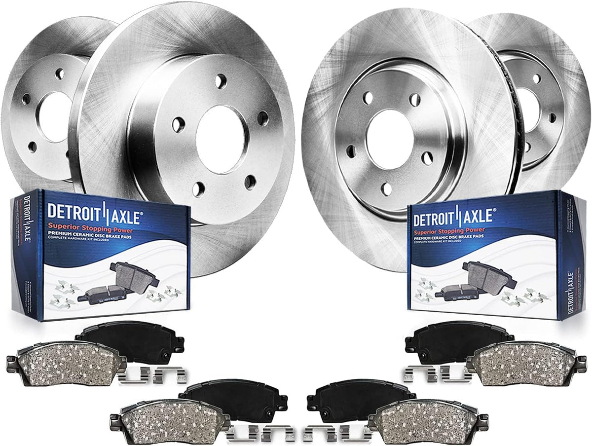 12.60" Front & Solid Rear Disc Rotors + Brake Pads 8pc Set C44727