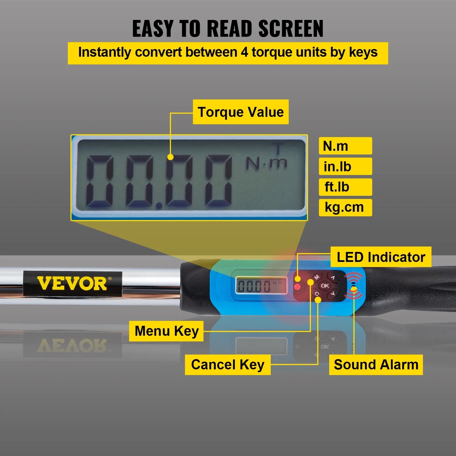 1/2" Drive Digital Torque Wrench with LED Display and Case I82404