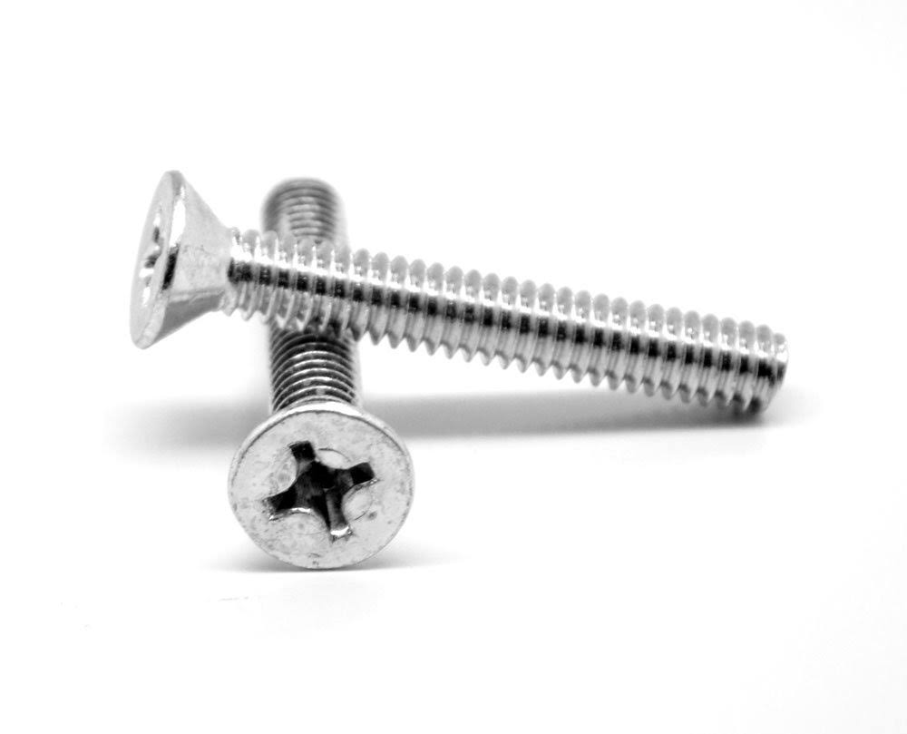 10-32 x 2 1/4 ft Fine Thread Machine Screw Phillips Flat Head Low Carbon Steel Zinc Plated Pk 1200 K443