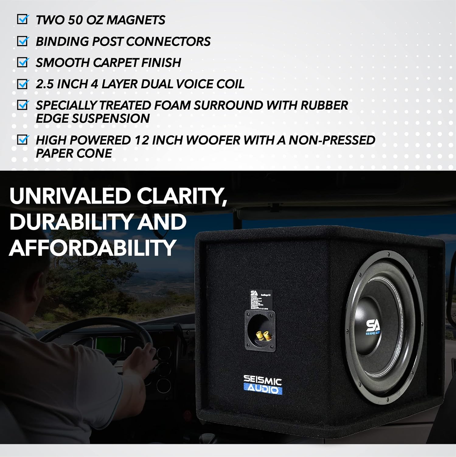 12 Inch 1200 Watt Car Audio Subwoofer Box Enclosure E79630