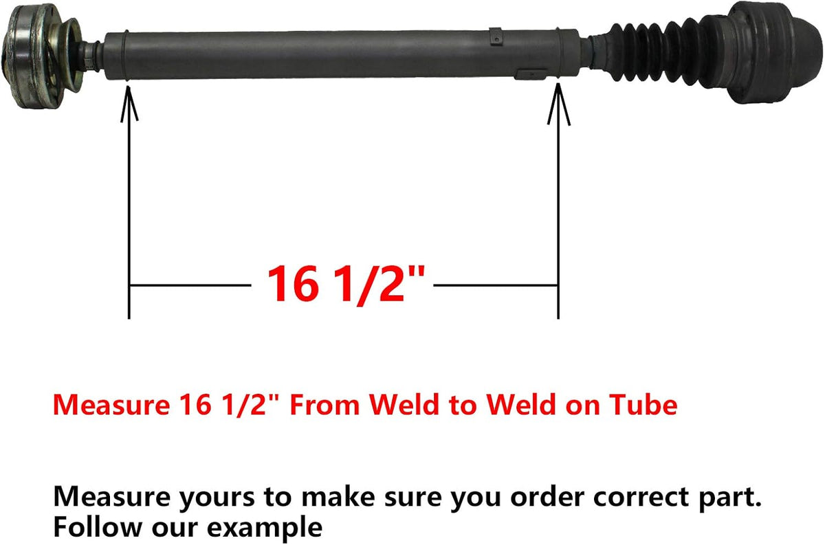 Front Drive Shaft Prop Shaft Assembly for 2002-2007 Jeep Liberty 2.4L & 3.7L Weld to Weld 16.5" Long Q3408