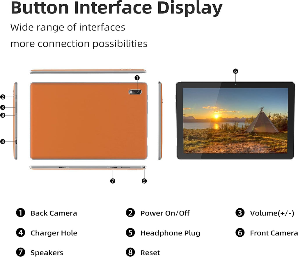 10.3 Inch Android 11 Tablet with 32GB Storage (Orange) F7284