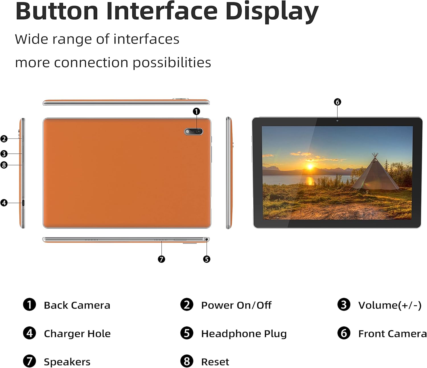 10.3 Inch Android 11 Tablet with 32GB Storage (Orange) F7284