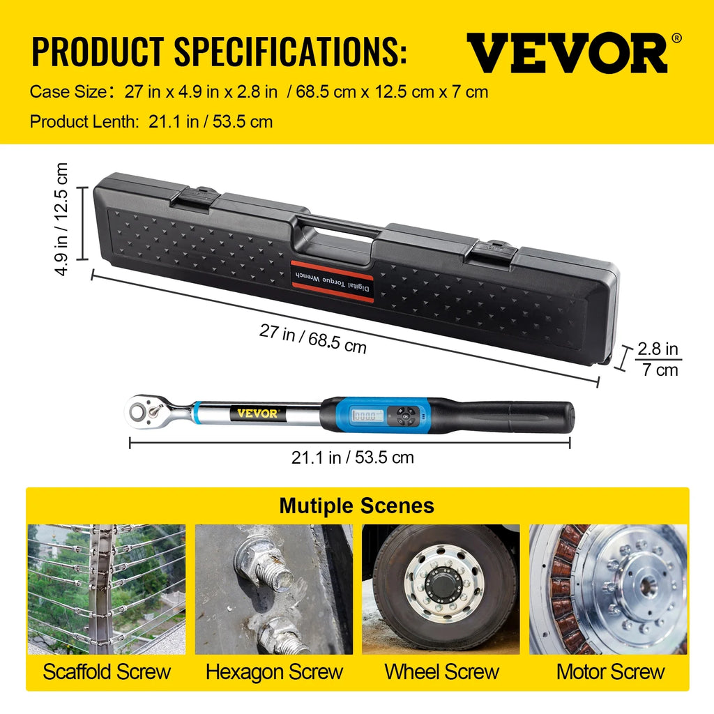 1/2" Drive Digital Torque Wrench with LED Display and Case I82404