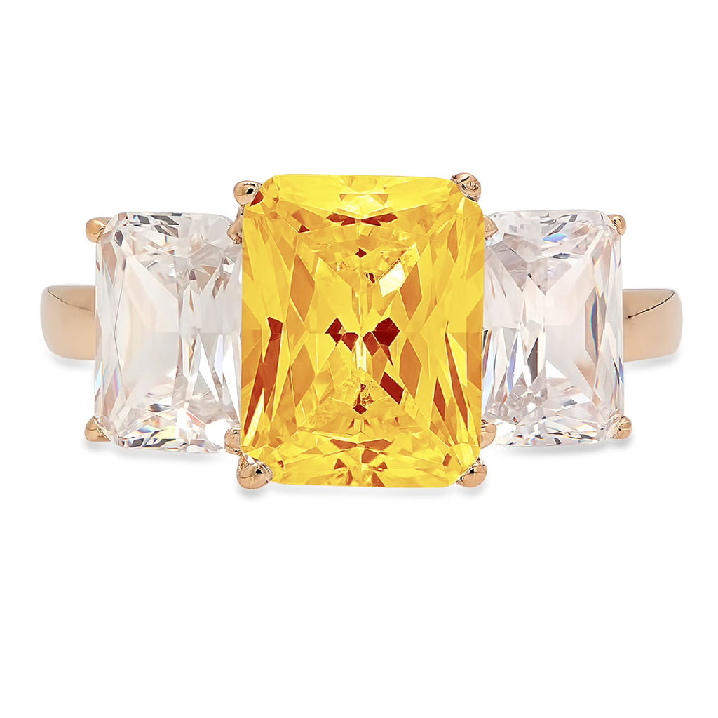 18K Yellow Gold Three-Stone Ring I90820