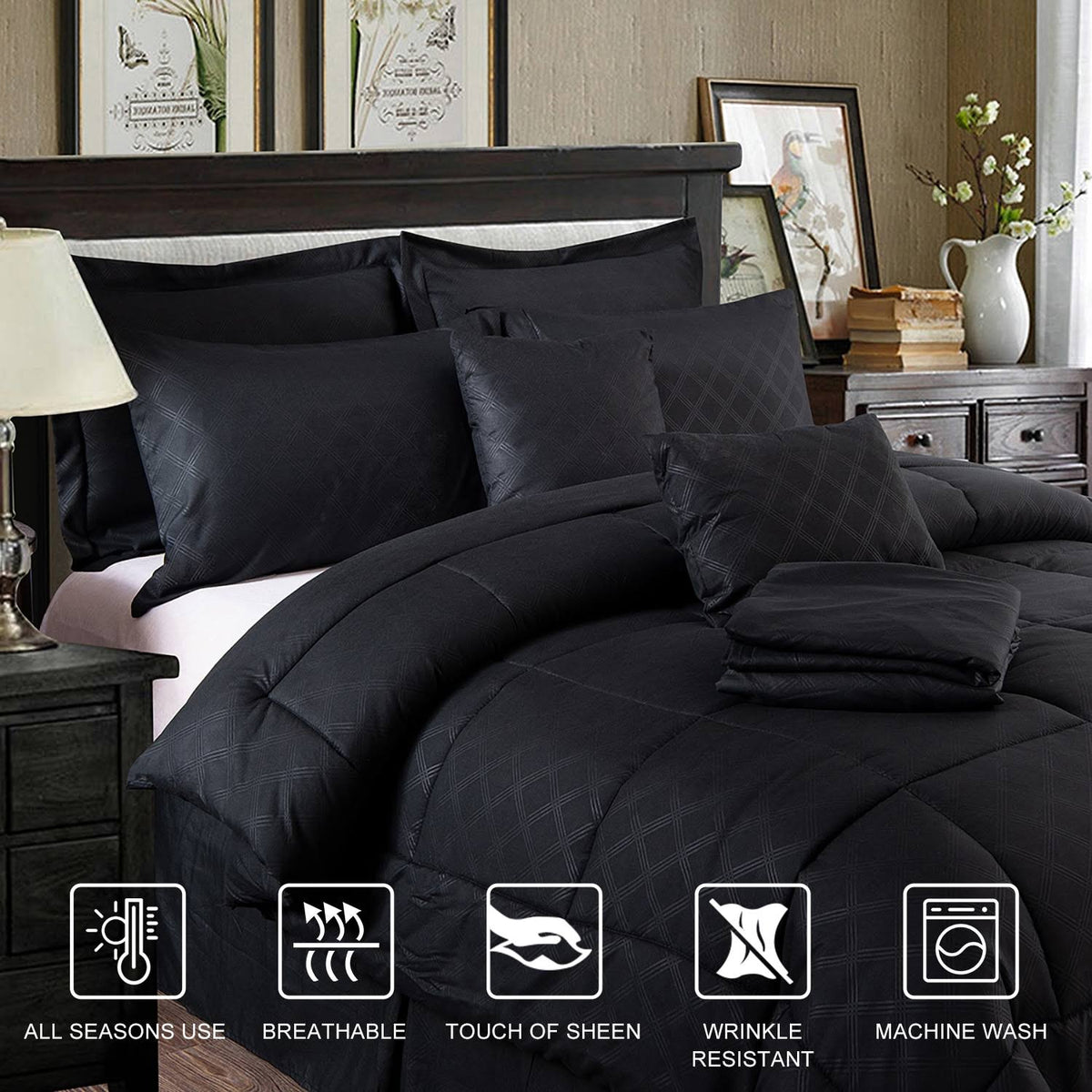 10-Piece Microfiber Comforter and Sheets Set - Twin Y601907