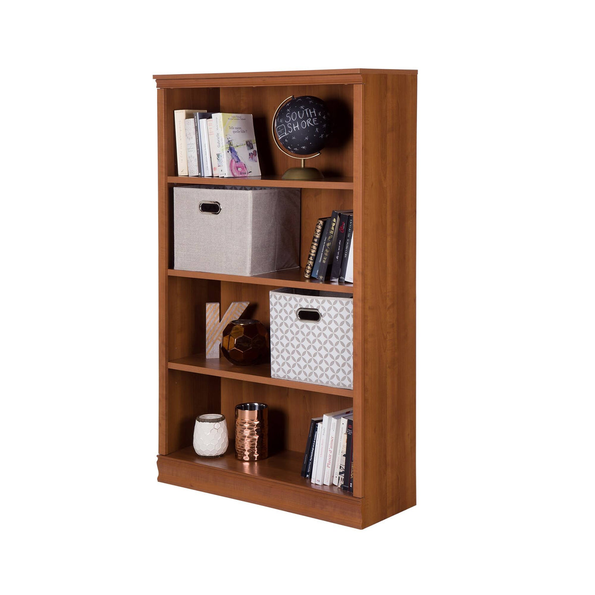 Gray Maple 4-Shelf Bookcase I764102