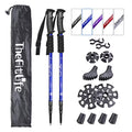 Nordic Walking Trekking Poles 2 Packs Antishock Quick Lock System Telescopic Collapsible Ultralight Blue F761