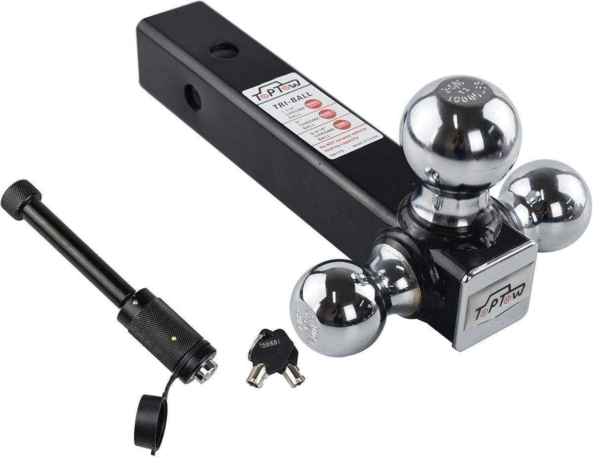 Tri Ball Hitch Mount, Chrome Balls, 2" Receiver, Pack of 2 P393174
